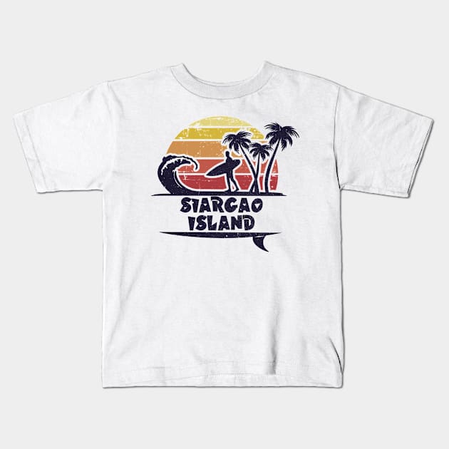 Siargao Island surfing. Perfect present for mom mother dad father friend him or her Kids T-Shirt by SerenityByAlex